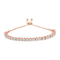.925 Sterling Silver 1/4 Cttw Miracle-Set Diamond 4”-10” Adjustable Bolo Tennis Bracelet (I-J Color, I3 Clarity)