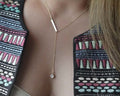 Angel Diamond Crystal Bar Necklace Paired With FREE Bar Earrings